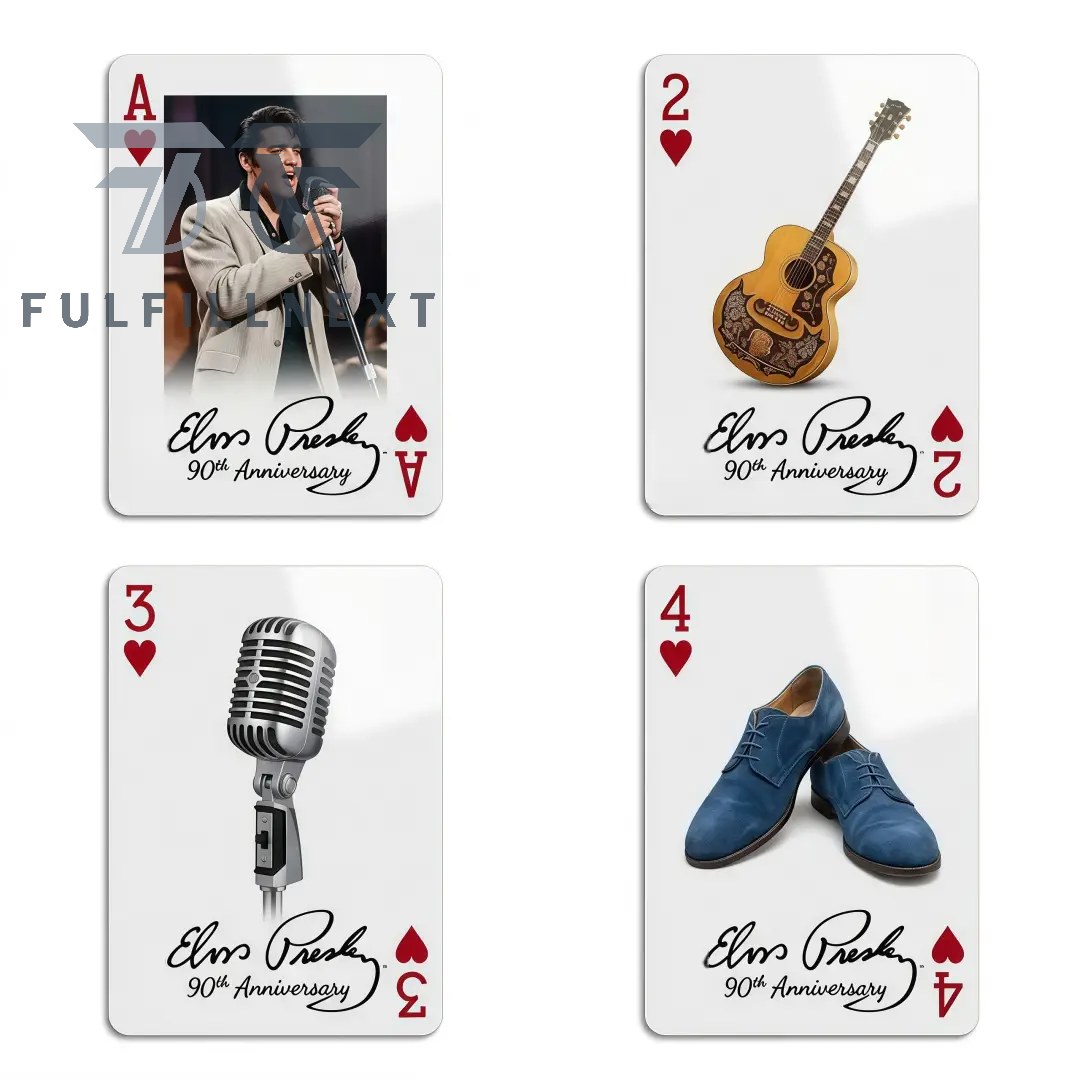 Elvis Presley 90th Anniversary Commemorative Edition King of Rock 'N' Roll Playing Cards - Image 2