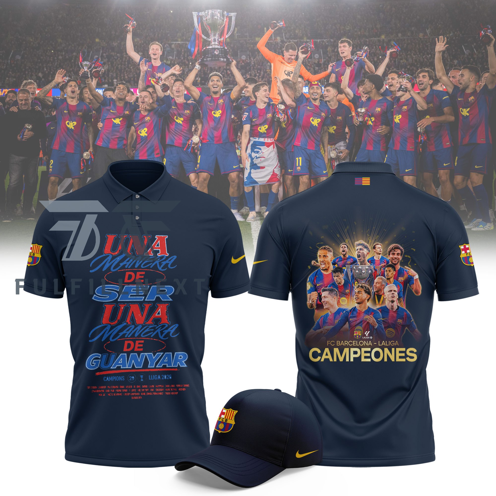 FC Barcelona 29th La Liga Champions 2026 Polo Shirt