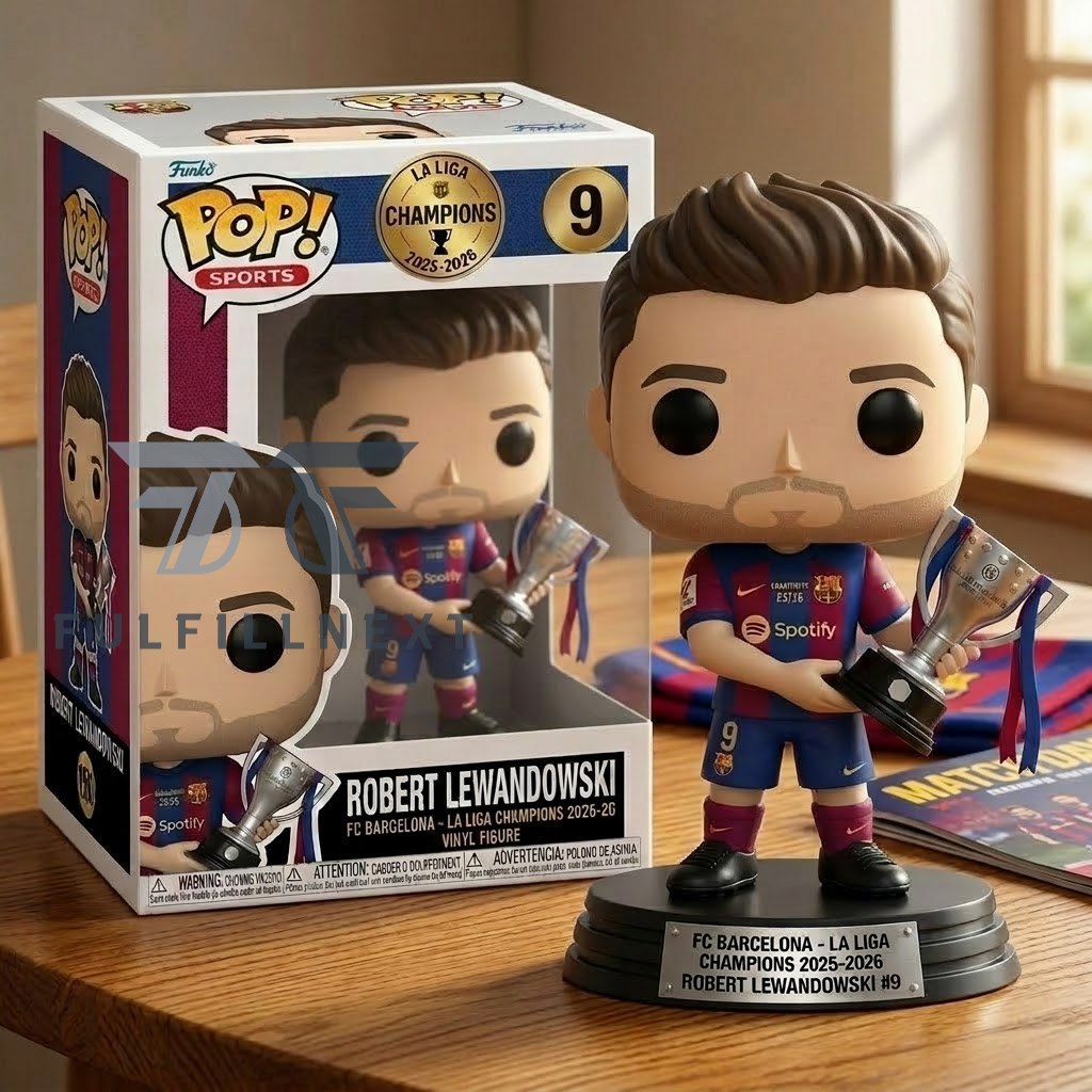 FC Barcelona Robert Lewandowski La Liga Champions 2025-2026 Vinyl Figure - Image 3