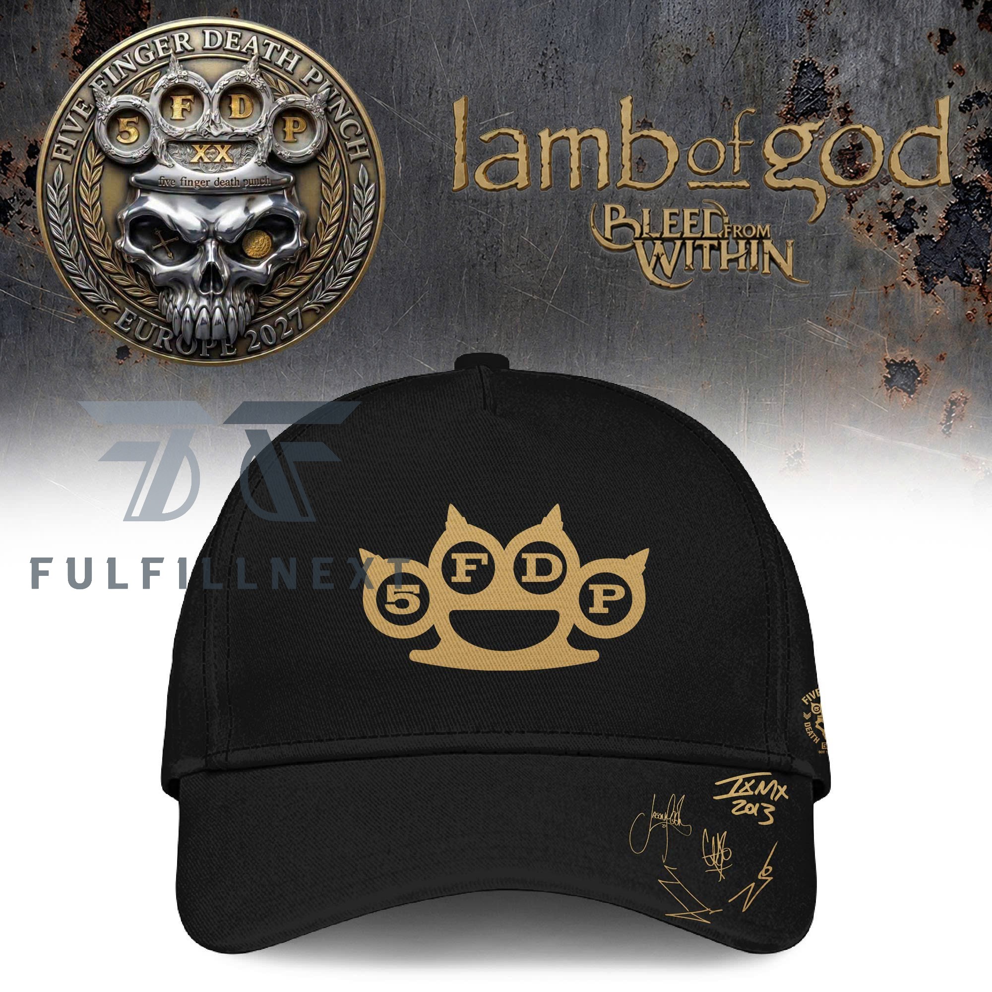 Five Finger Death Punch Lamb of God Europe 2027 Tour Hoodie - Image 2