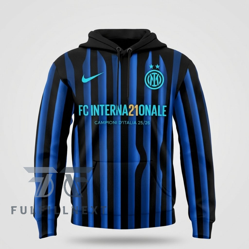Inter Campioni D'italia 2025 2026 3D Hoodie - Image 2
