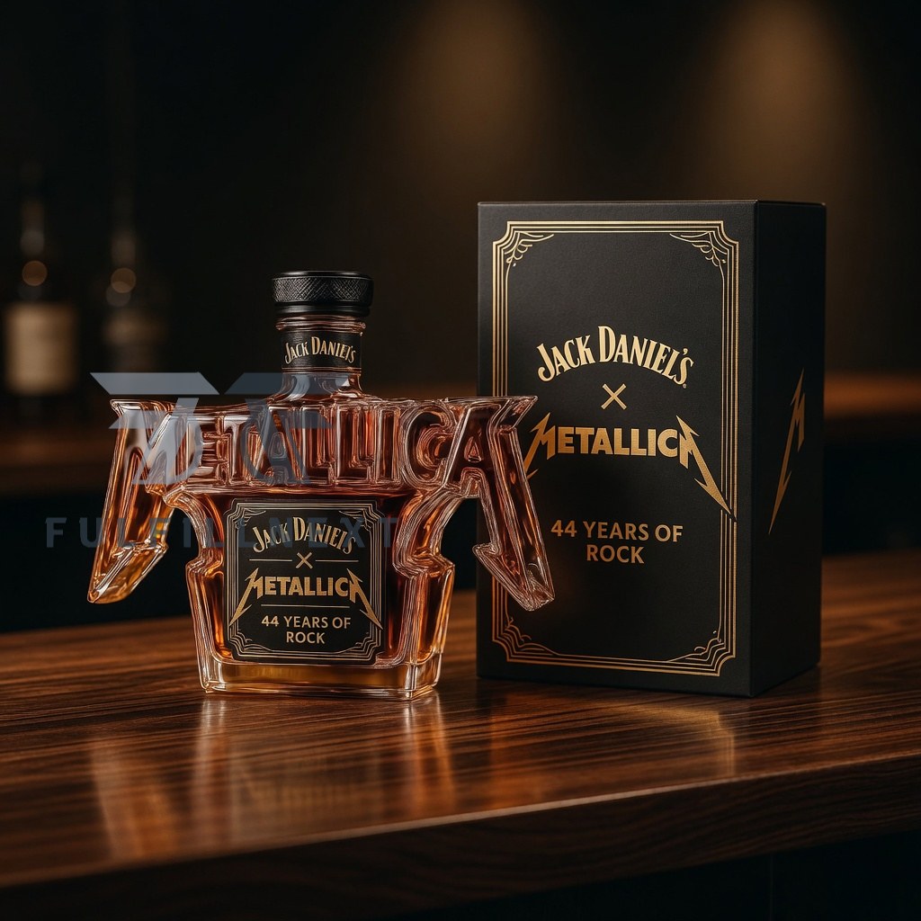 Jack Daniel's x Metallica 44 Years of Rock Whiskey Bottle