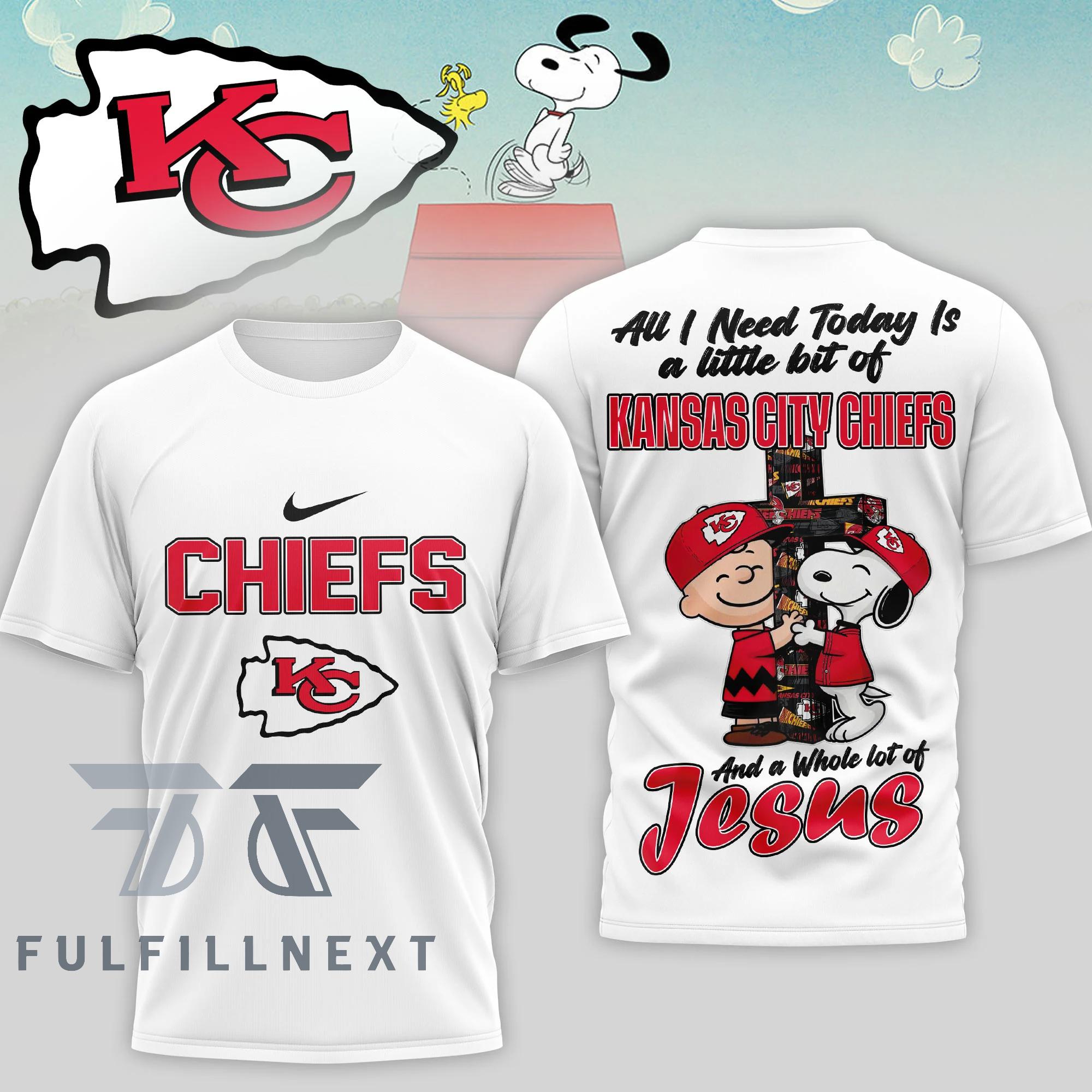 Kansas City Chiefs Peanuts Charlie Brown Snoopy T-Shirt