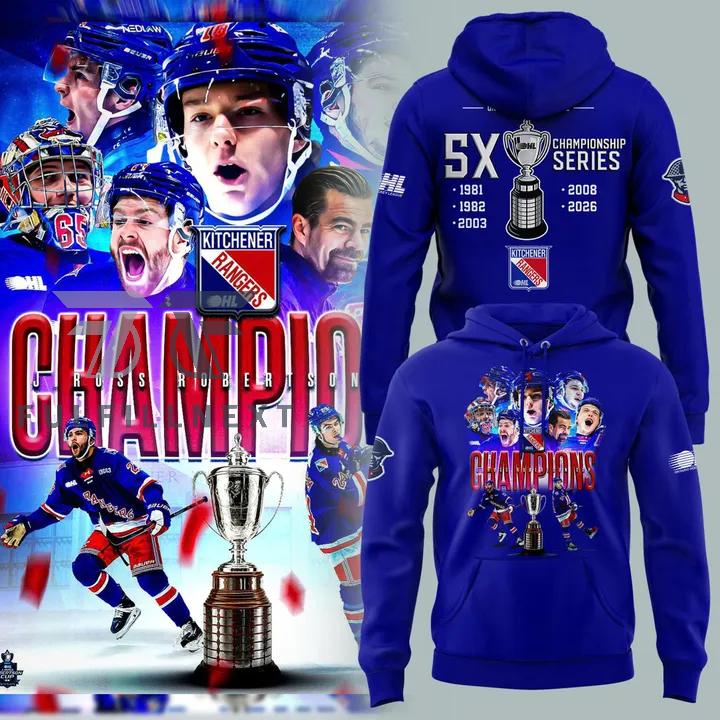 Kitchener Rangers 5X Championship Series 1981 1982 2003 2008 2026 Hoodie