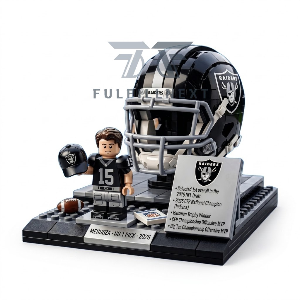 Las Vegas Raiders Mendoza No.1 Pick 2026 Building Bricks Set