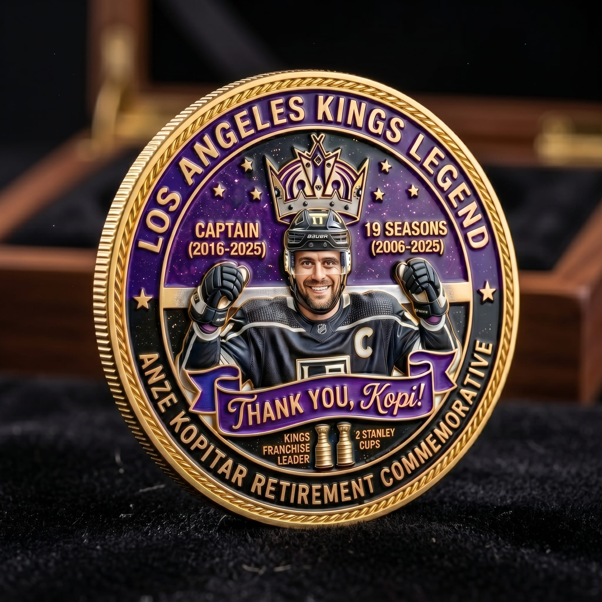 Los Angeles Kings Anze Kopitar Retirement Coin - Image 3