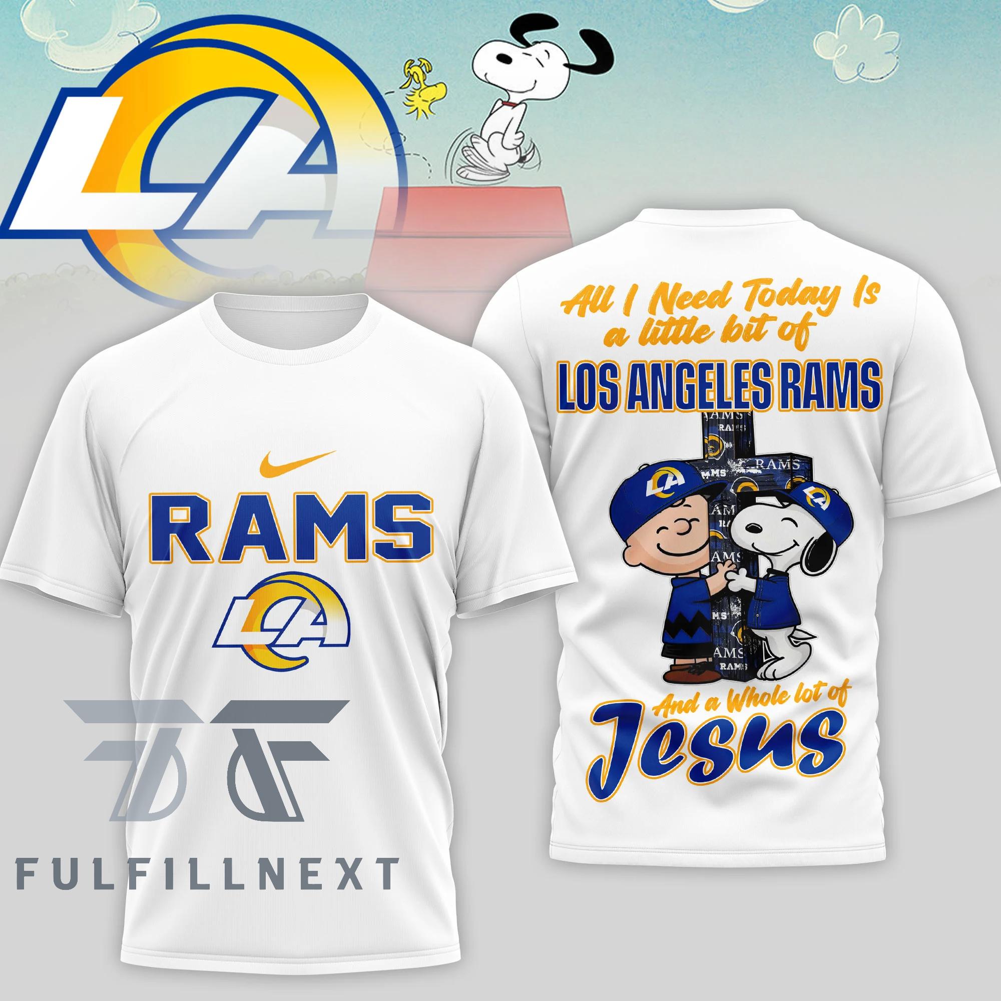Los Angeles Rams Peanuts Charlie Brown Snoopy T-Shirt