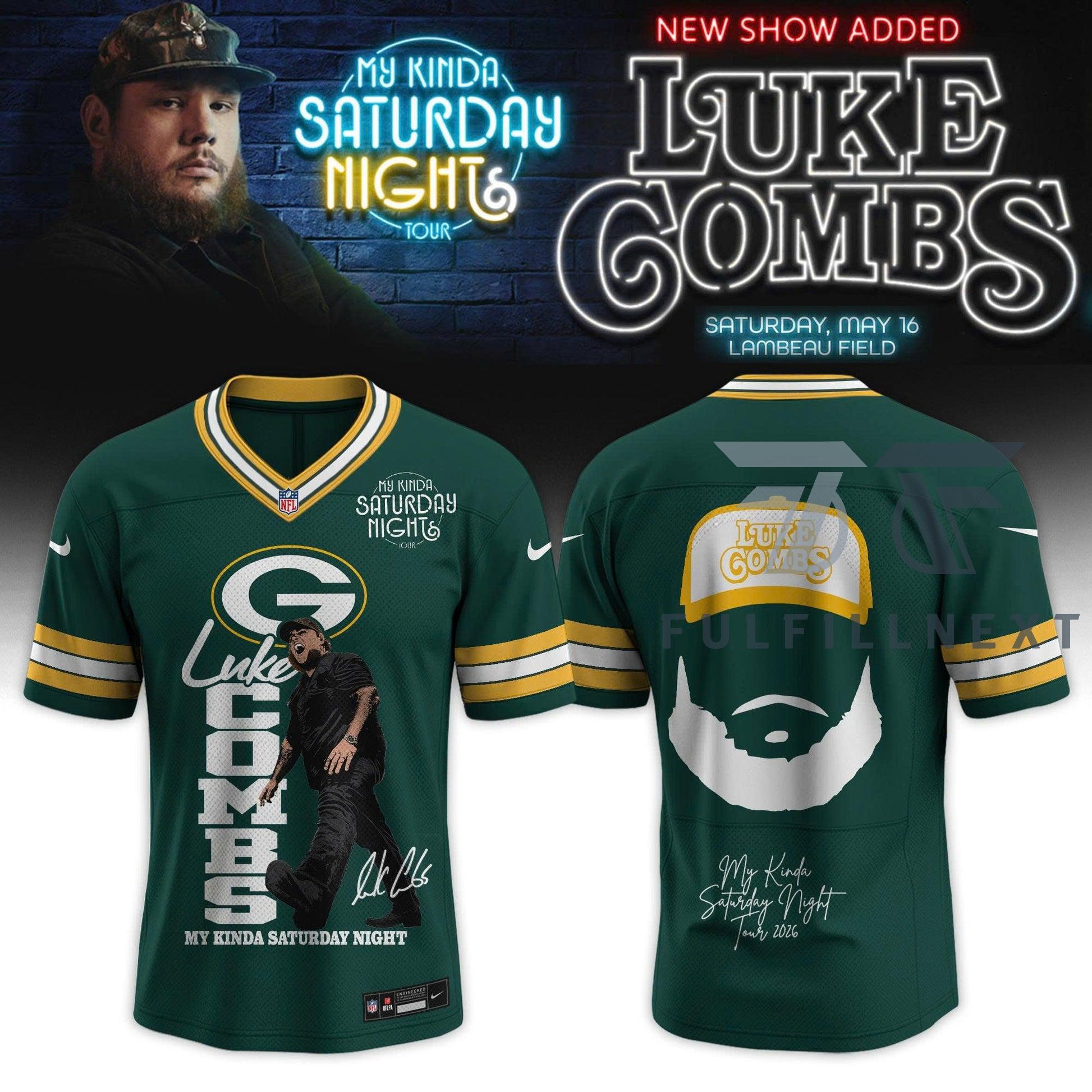 Luke Combs Green Bay Packers My Kinda Saturday Night Tour Jersey