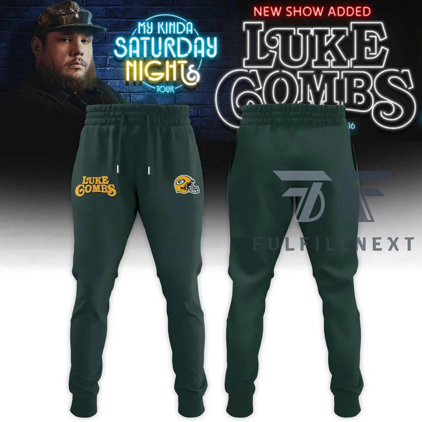 Luke Combs Green Bay Packers My Kinda Saturday Night Tour T-Shirt - Image 4