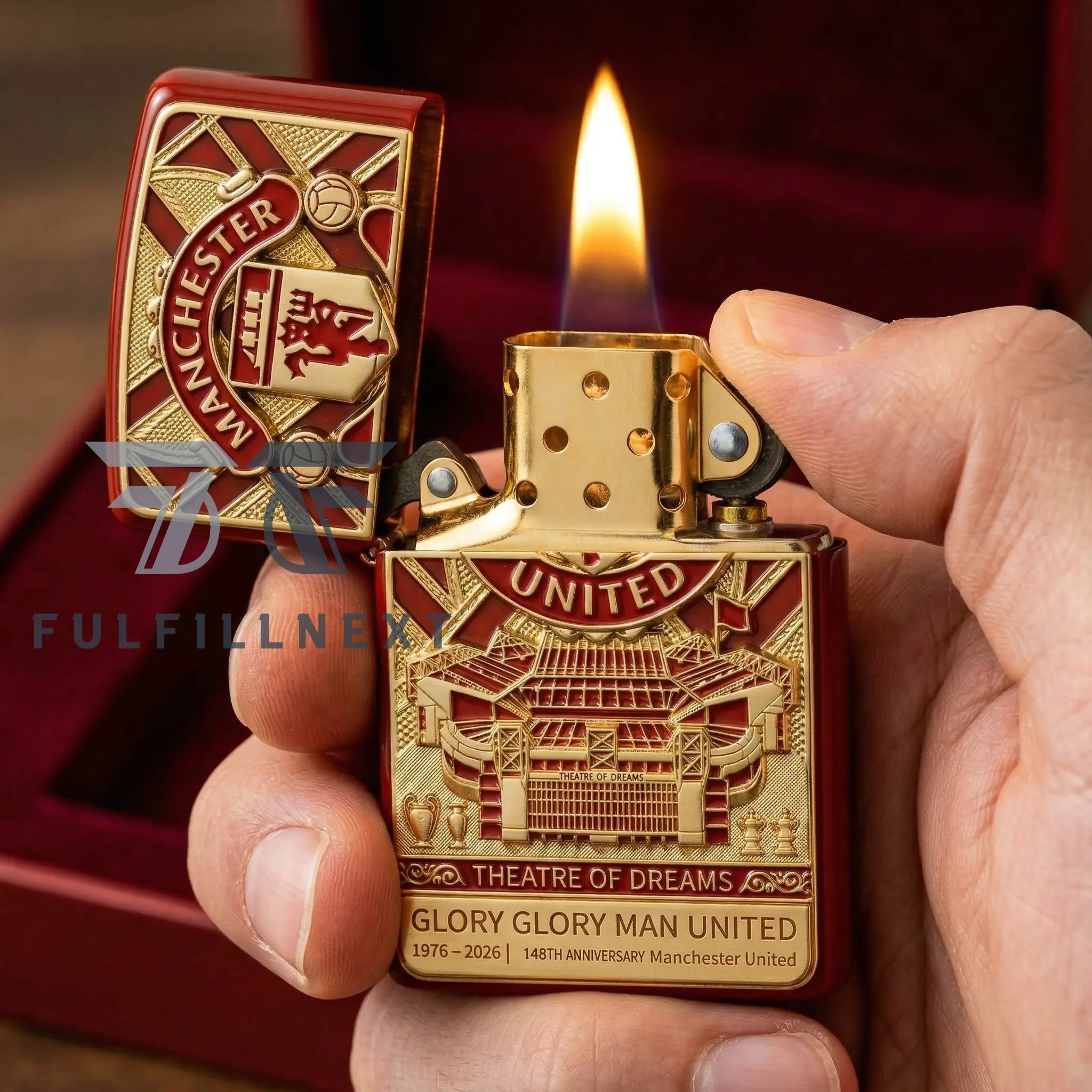 Manchester United 148th Anniversary Old Trafford Zippo Lighter - Image 2