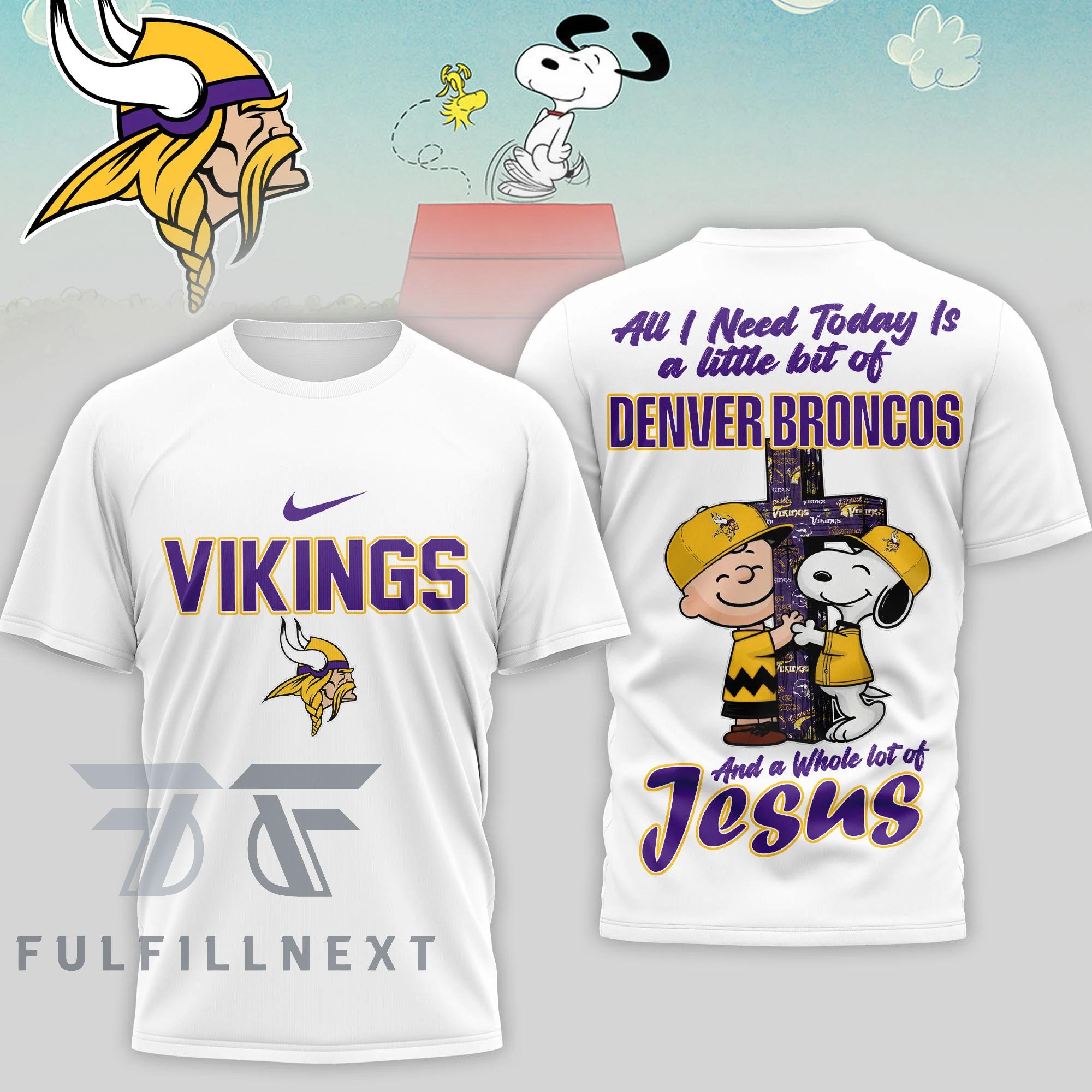 Minnesota Vikings Peanuts Charlie Brown Snoopy T-Shirt