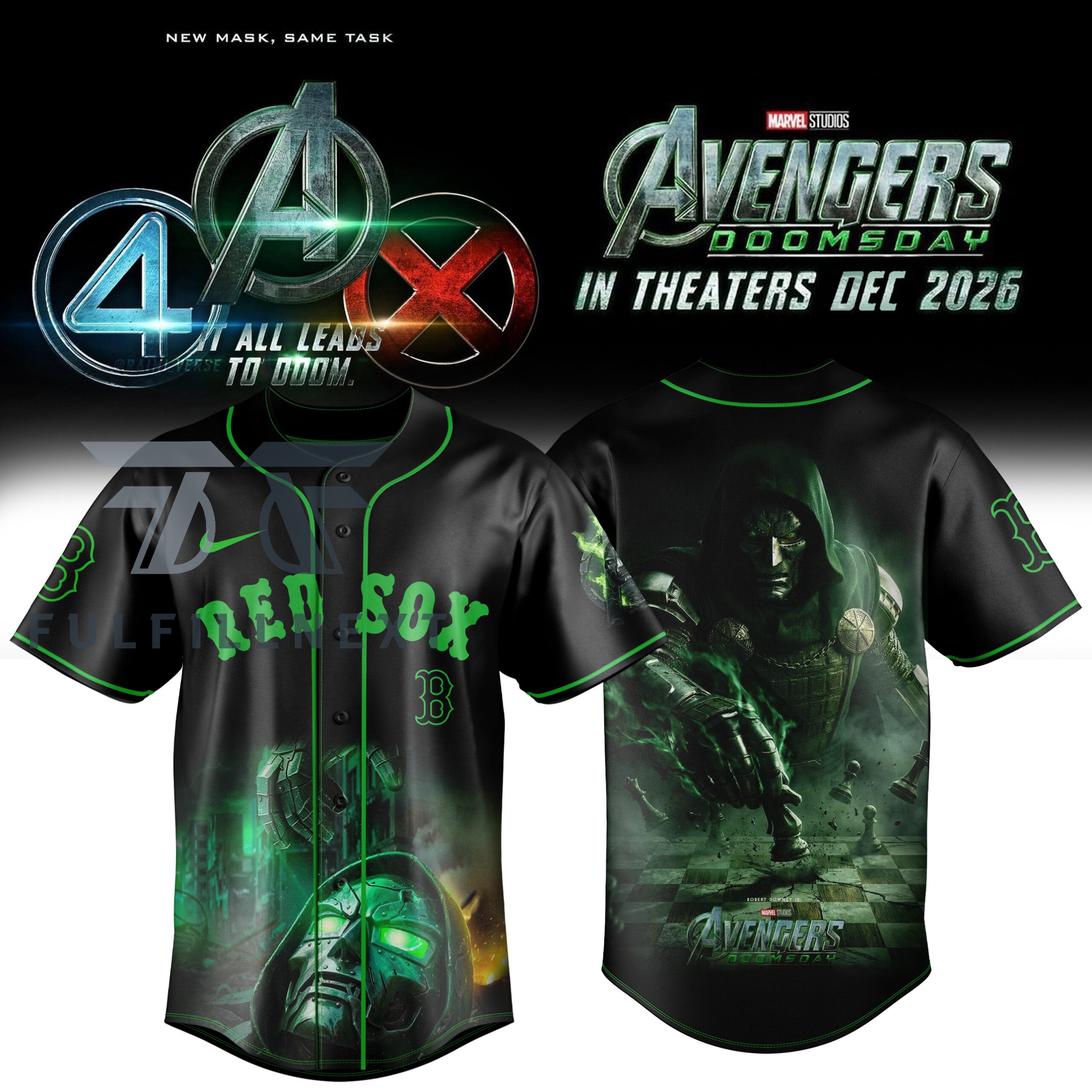 MLB All Team x Avengers Doomsday Doctor Doom Baseball Jersey