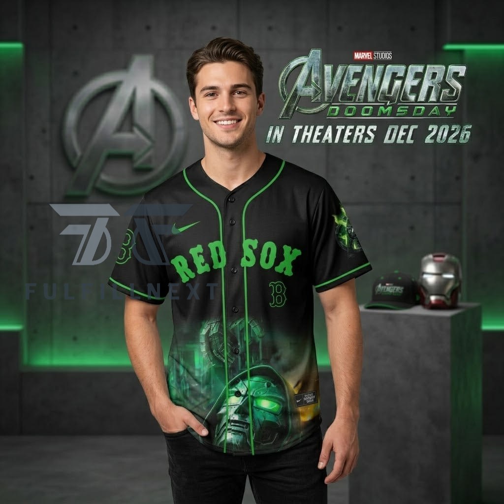 MLB All Team x Avengers Doomsday Doctor Doom Baseball Jersey - Image 2