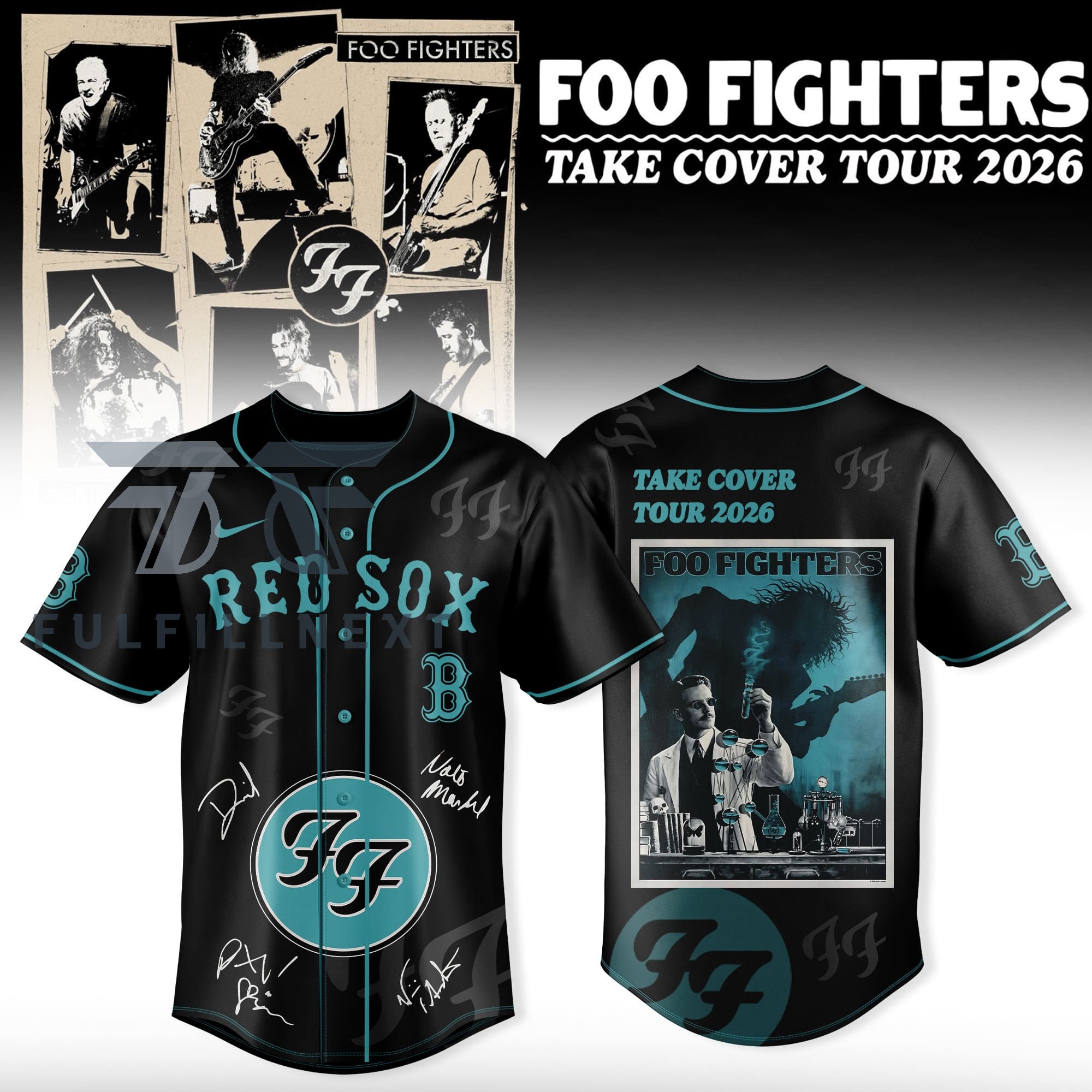 MLB All Team x Foo Fighters Take Cover Tour 2026 Baseball Jersey