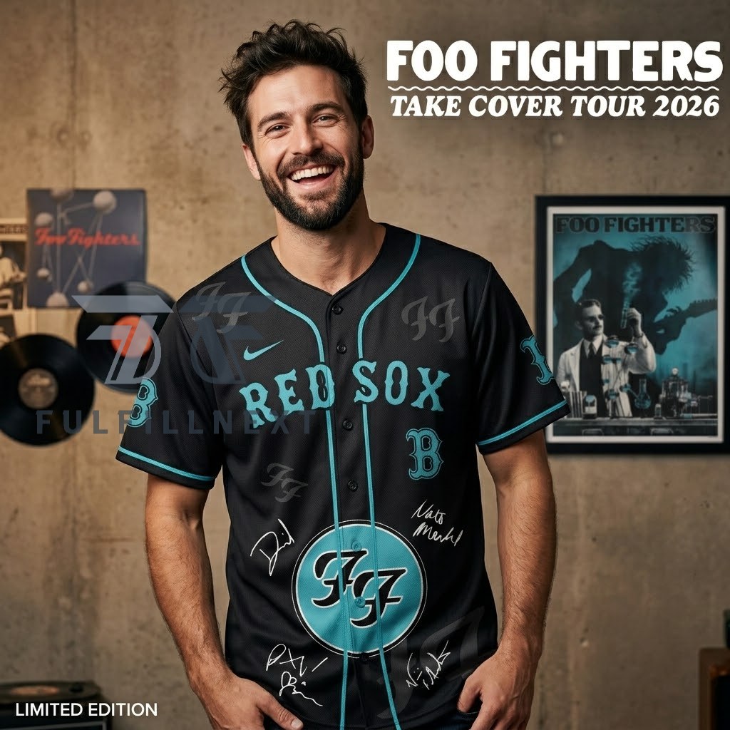 MLB All Team x Foo Fighters Take Cover Tour 2026 Baseball Jersey - Image 2