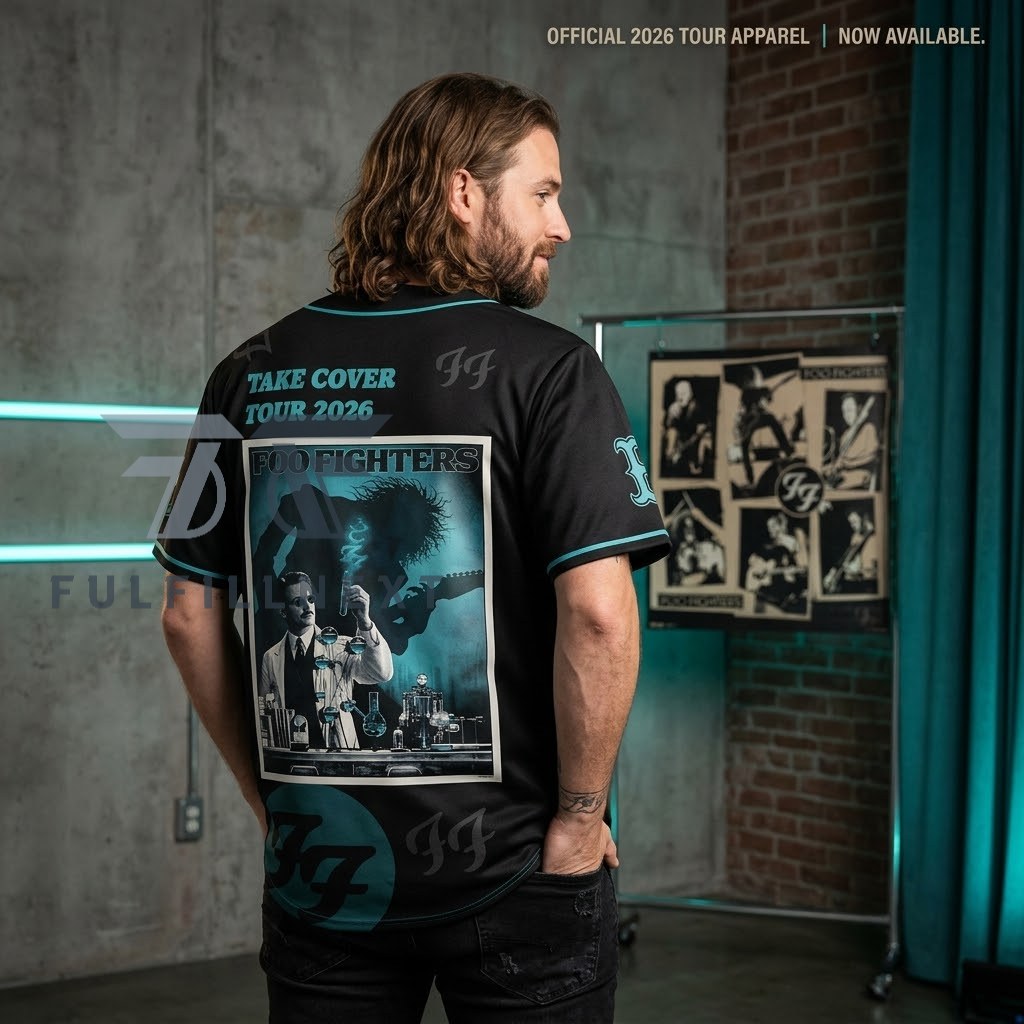 MLB All Team x Foo Fighters Take Cover Tour 2026 Baseball Jersey - Image 3