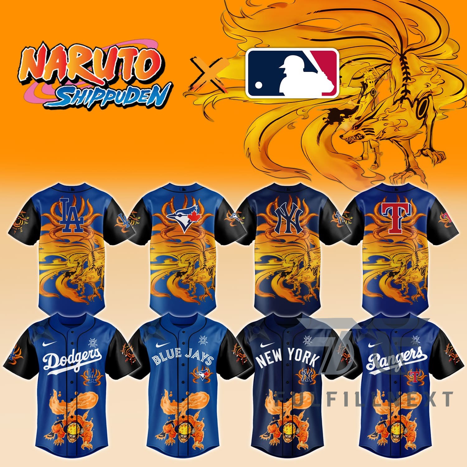 MLB All Team X Naruto Baseball Jersey