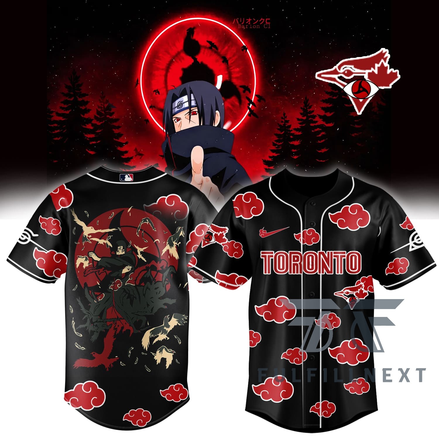 MLB All Team X Naruto Itachi Baseball Jersey - Image 3