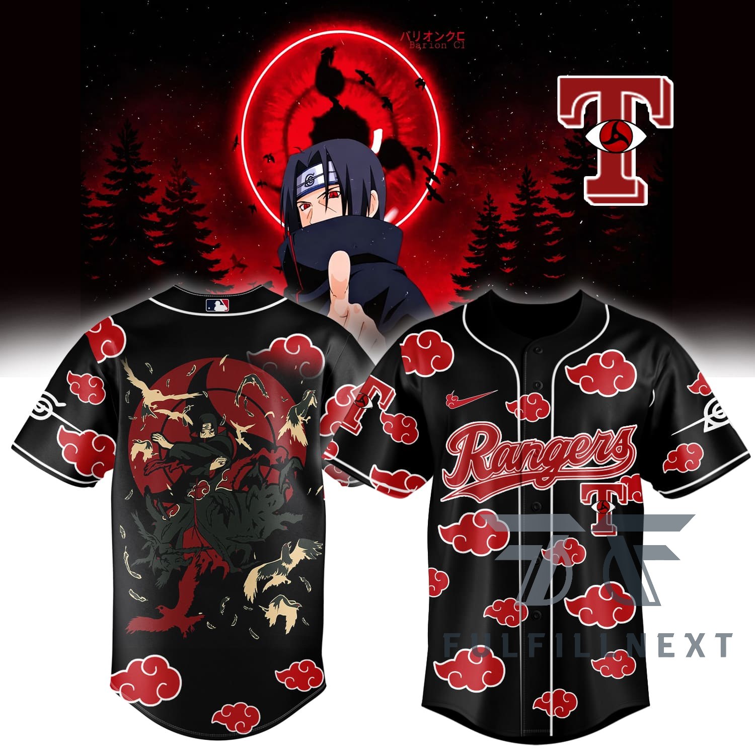 MLB All Team X Naruto Itachi Baseball Jersey - Image 5