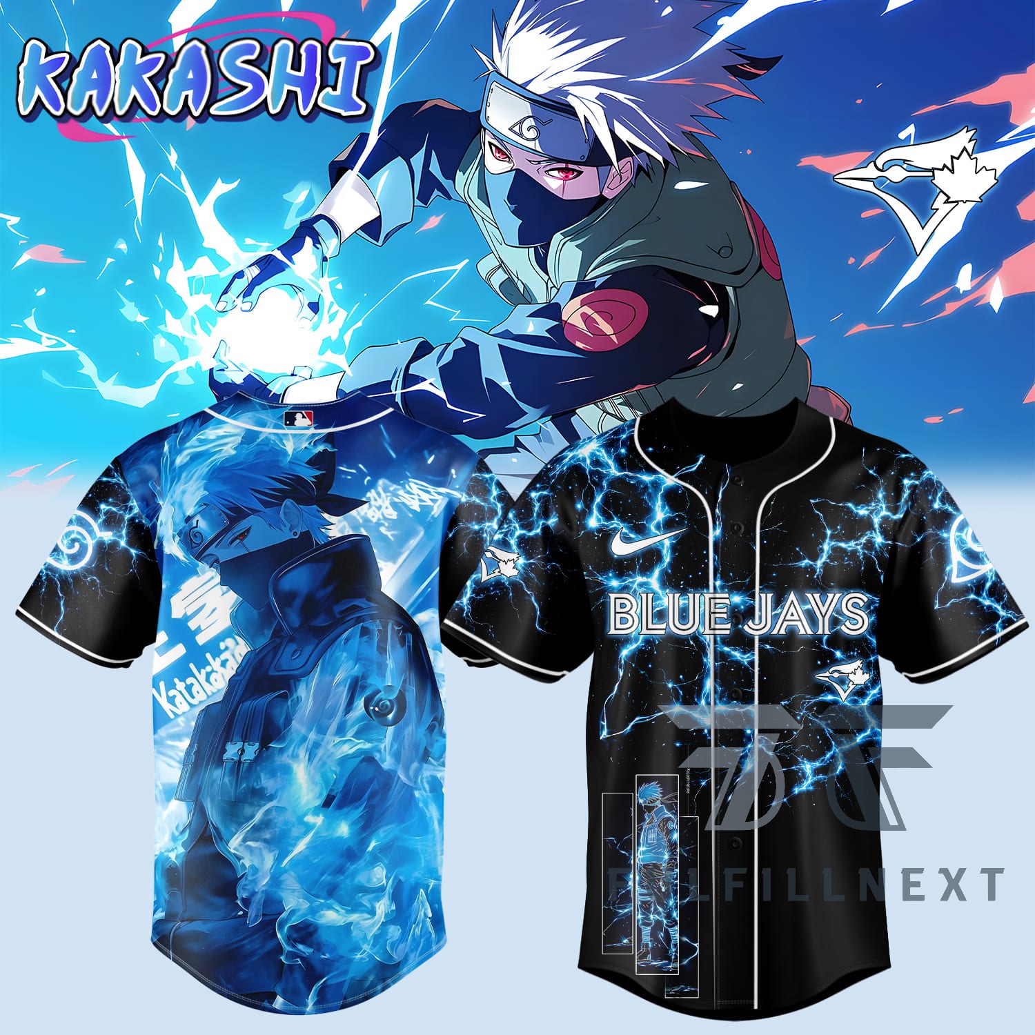 MLB All Team X Naruto Kakashi Baseball Jersey - Image 2