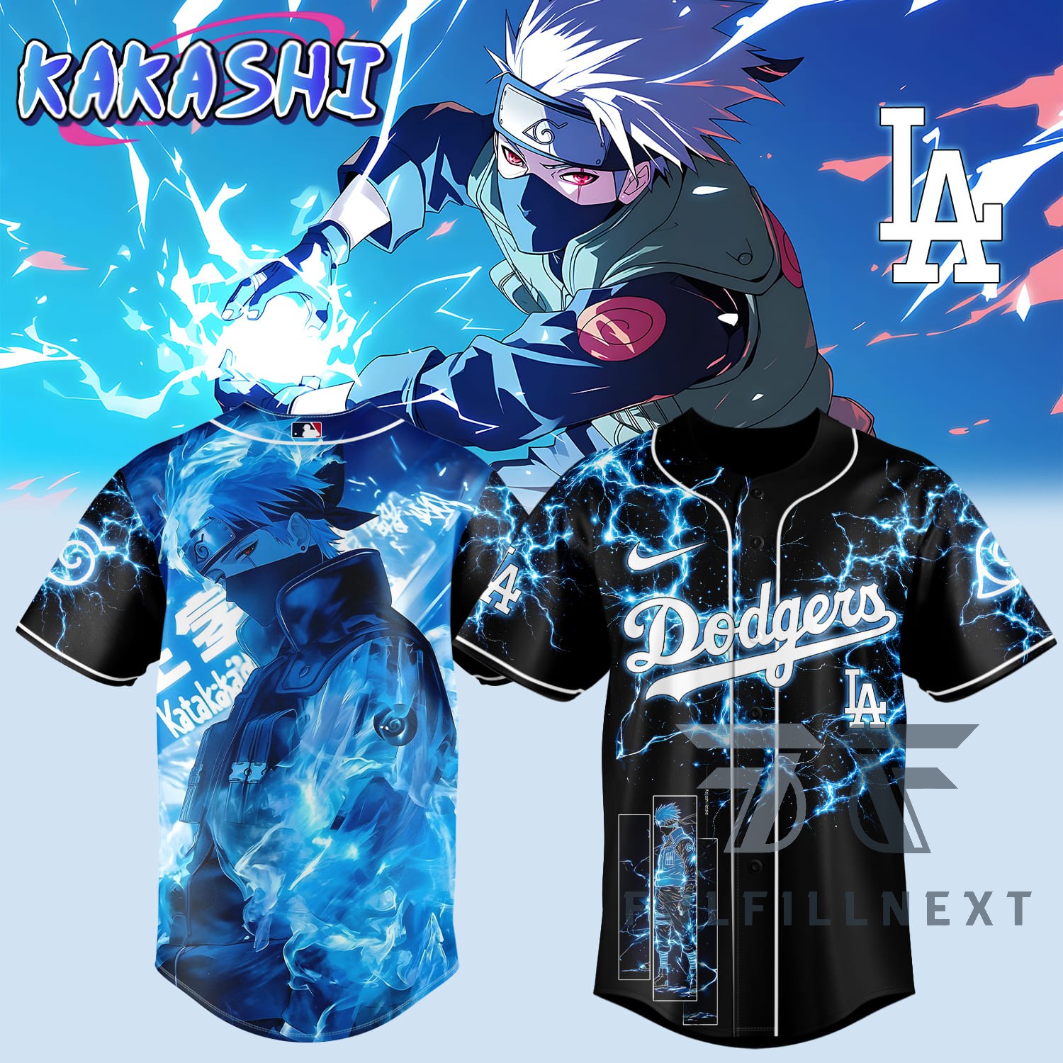 MLB All Team X Naruto Kakashi Baseball Jersey - Image 4