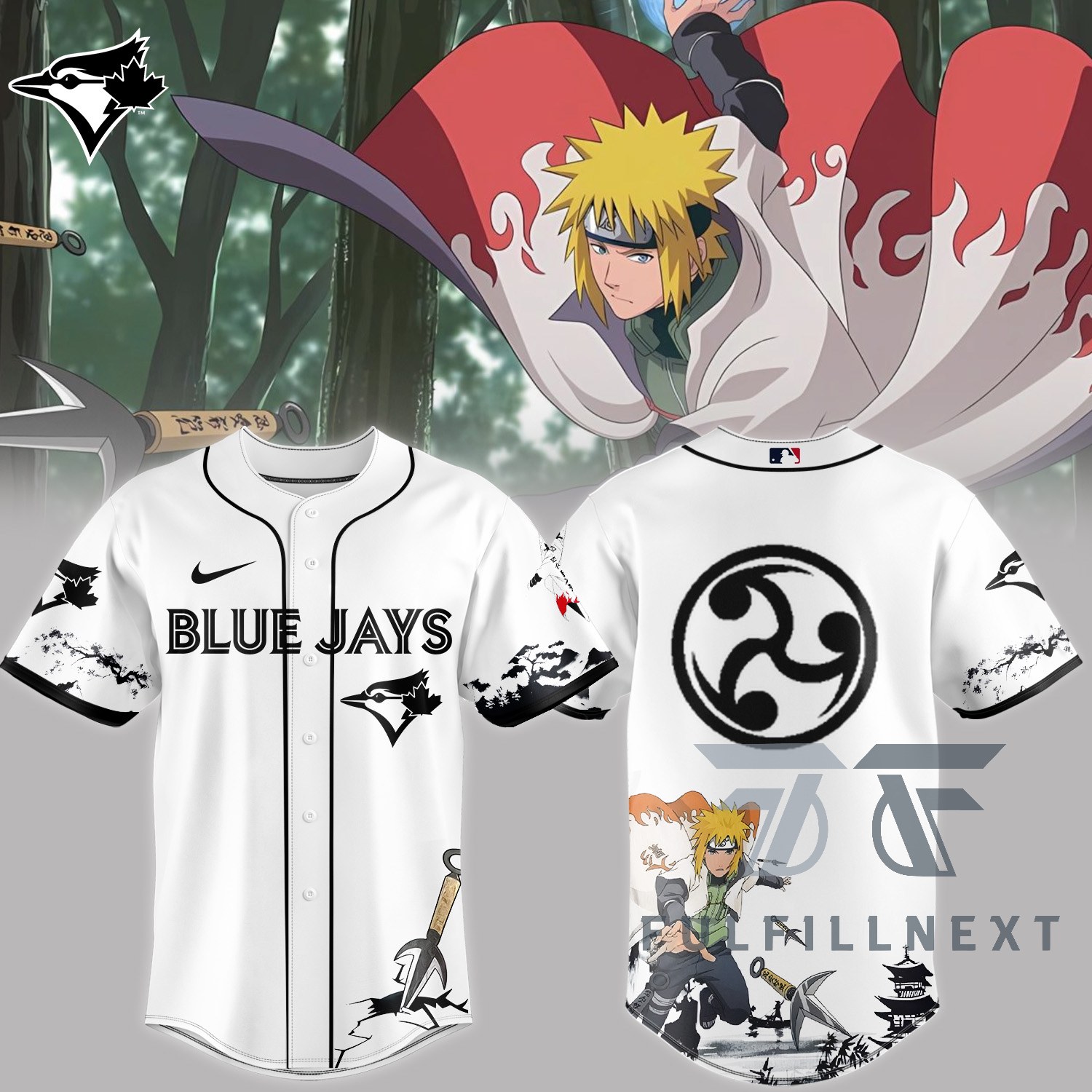 MLB All Team X Naruto Minato Baseball Jersey - Image 4