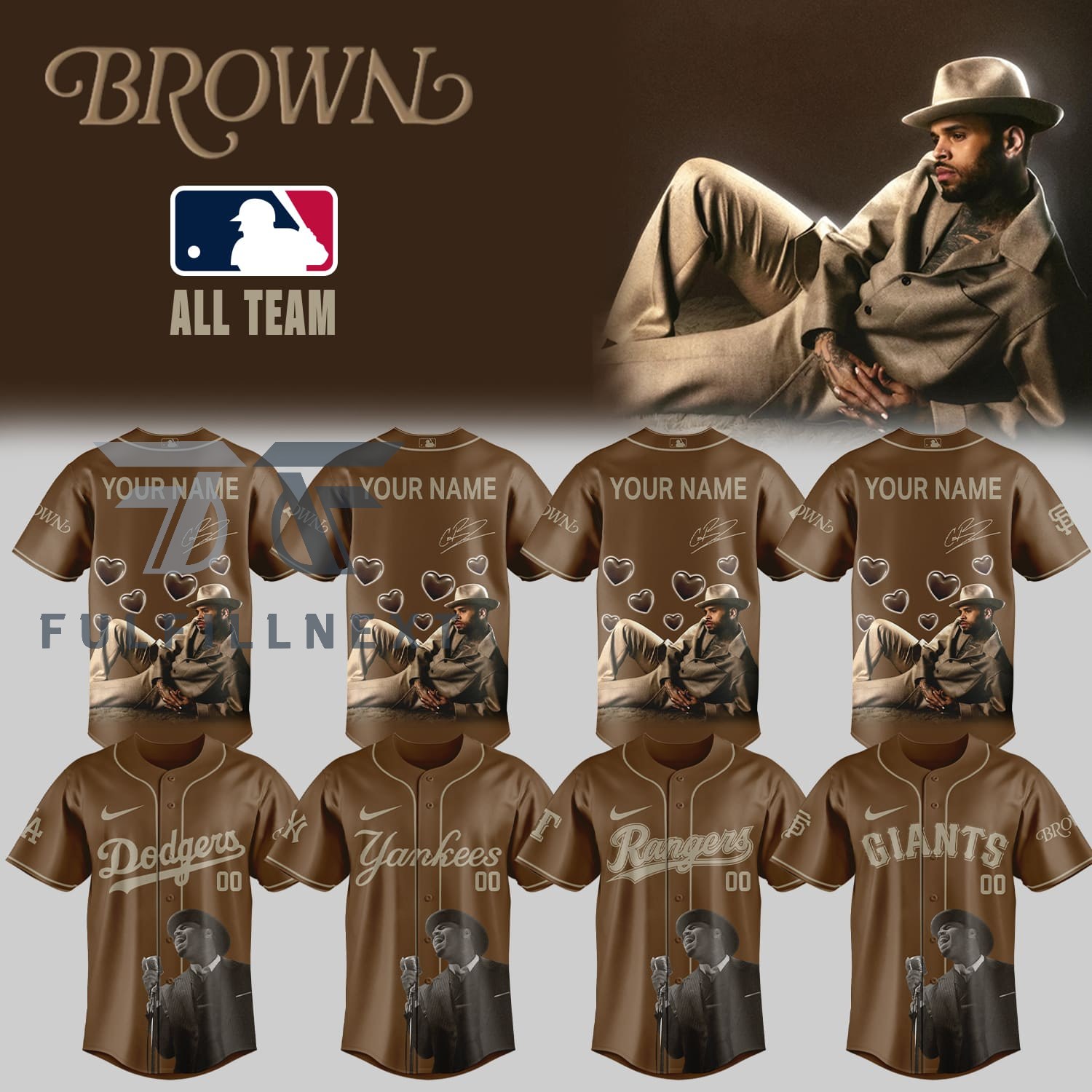 MLB All Teams x Chris Brown's Brown Album Jersey