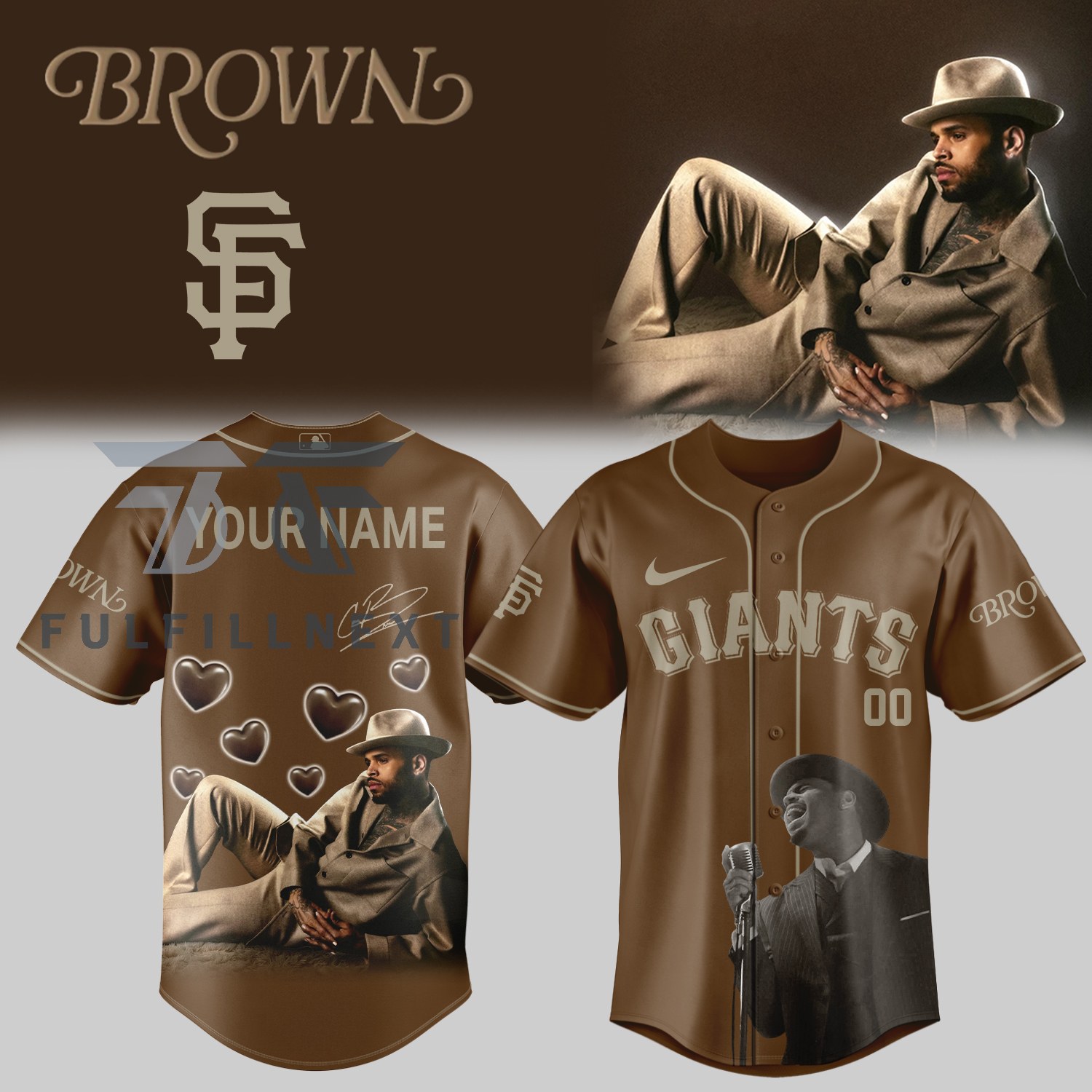 MLB All Teams x Chris Brown's Brown Album Jersey - Image 2