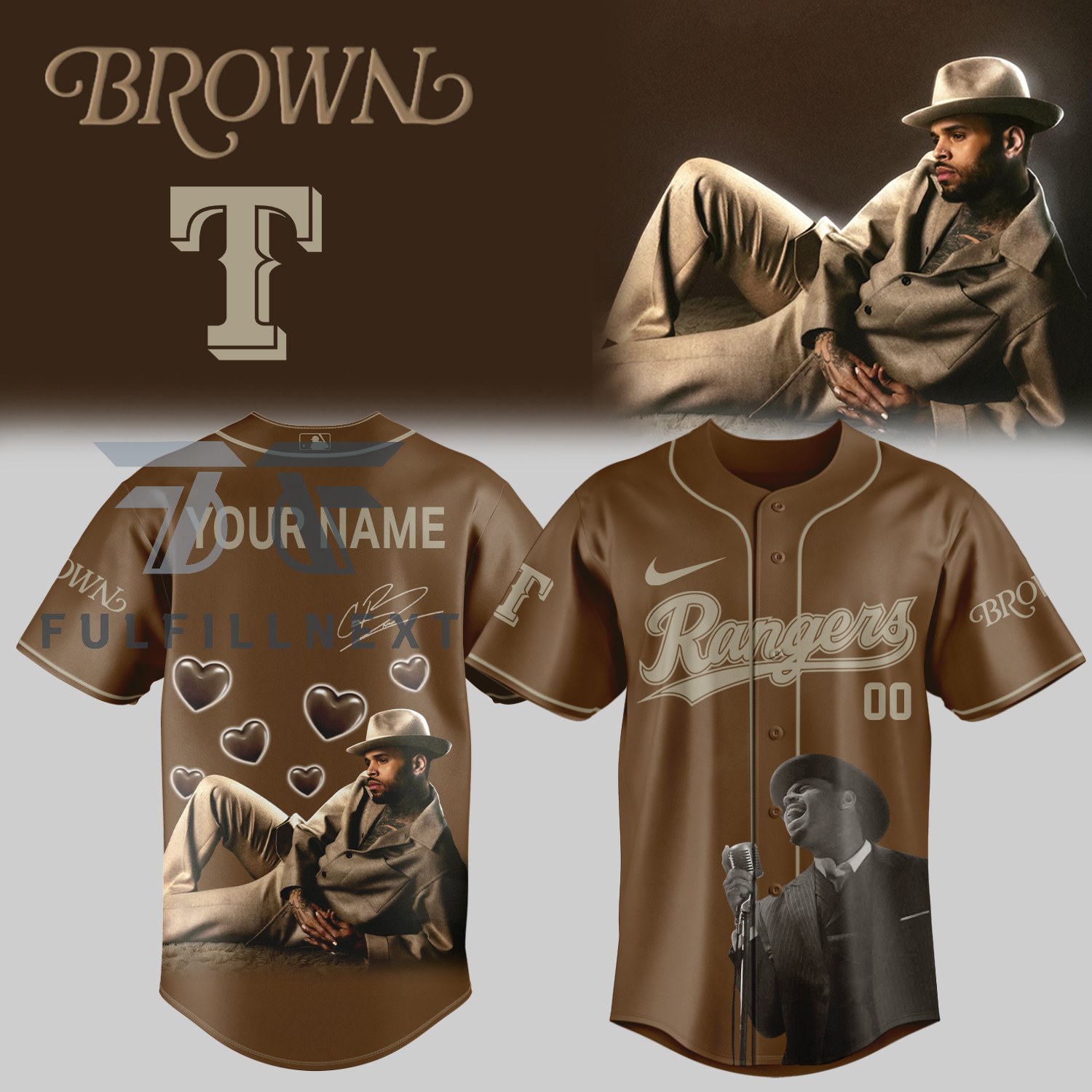 MLB All Teams x Chris Brown's Brown Album Jersey - Image 3