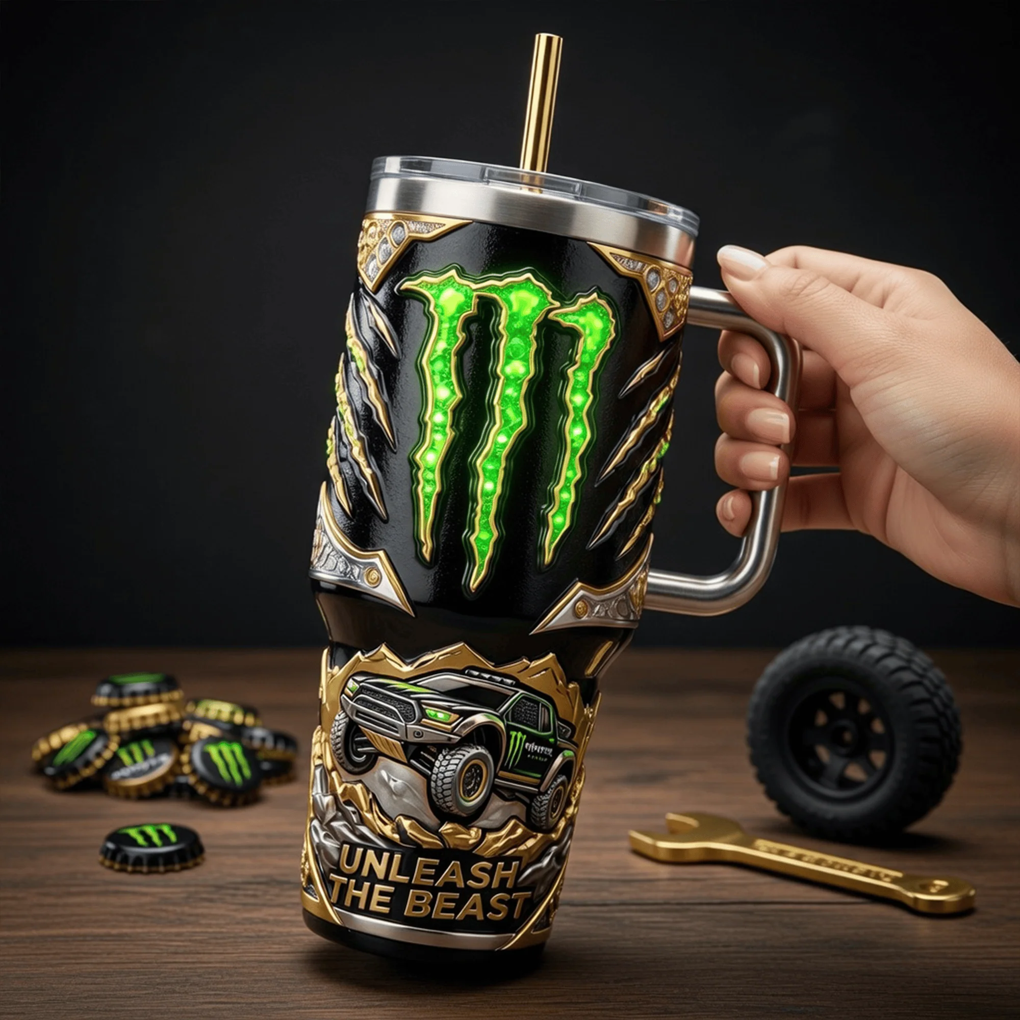 Monster Energy Off-Road Truck Tumbler - Image 2