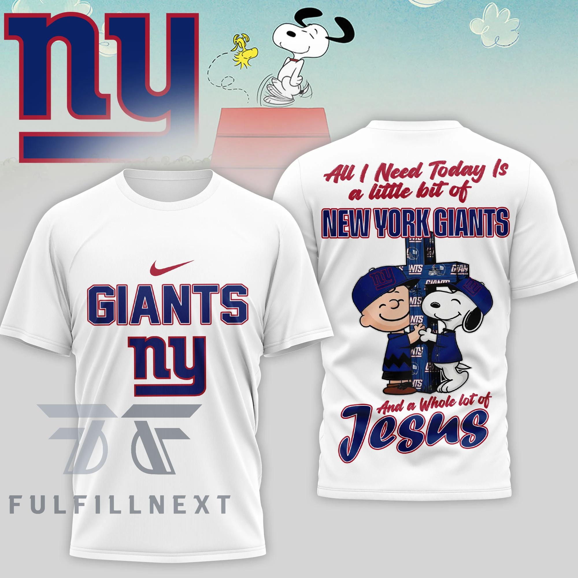 New York Giants Peanuts Charlie Brown Snoopy T-Shirt