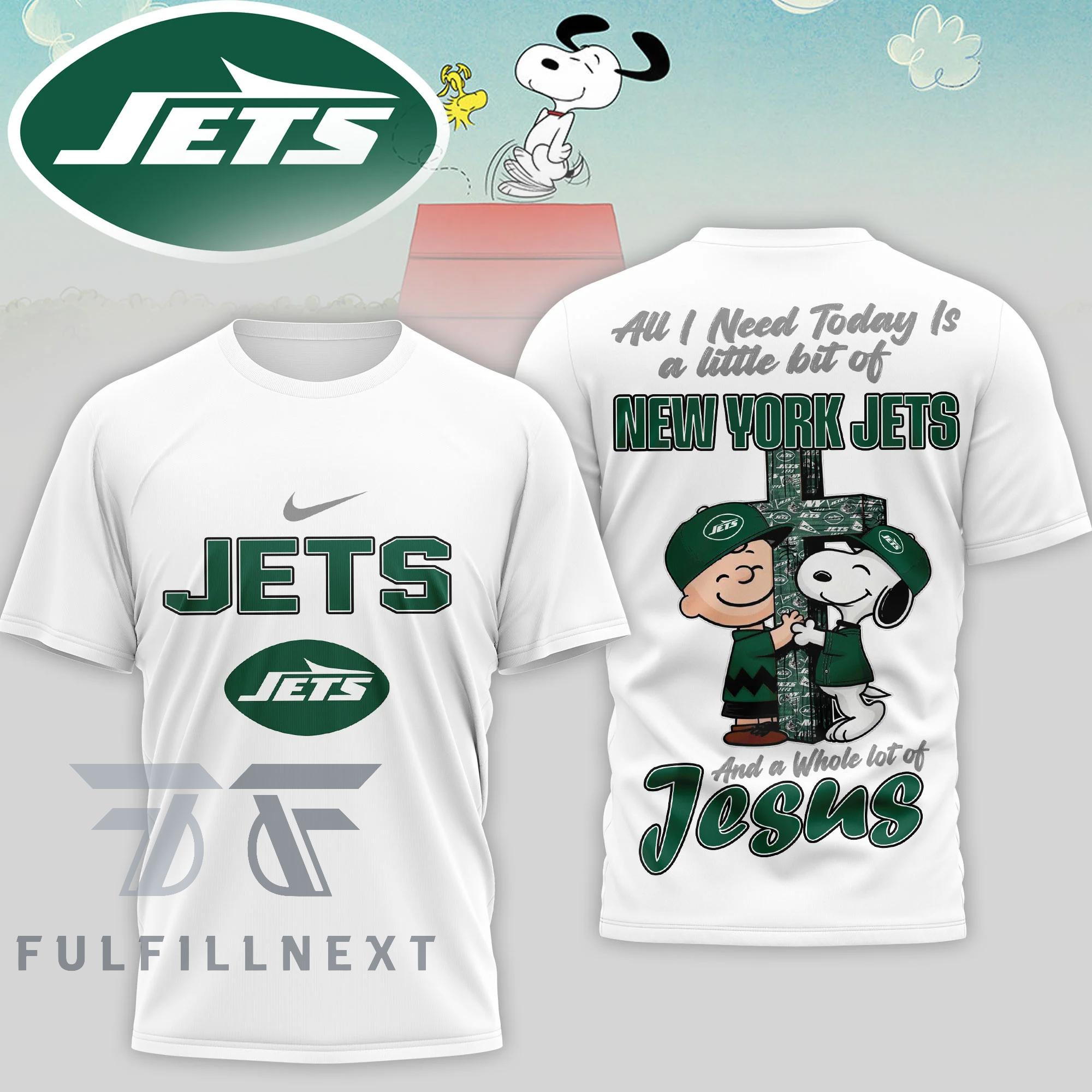 New York Jets Peanuts Charlie Brown Snoopy T-Shirt