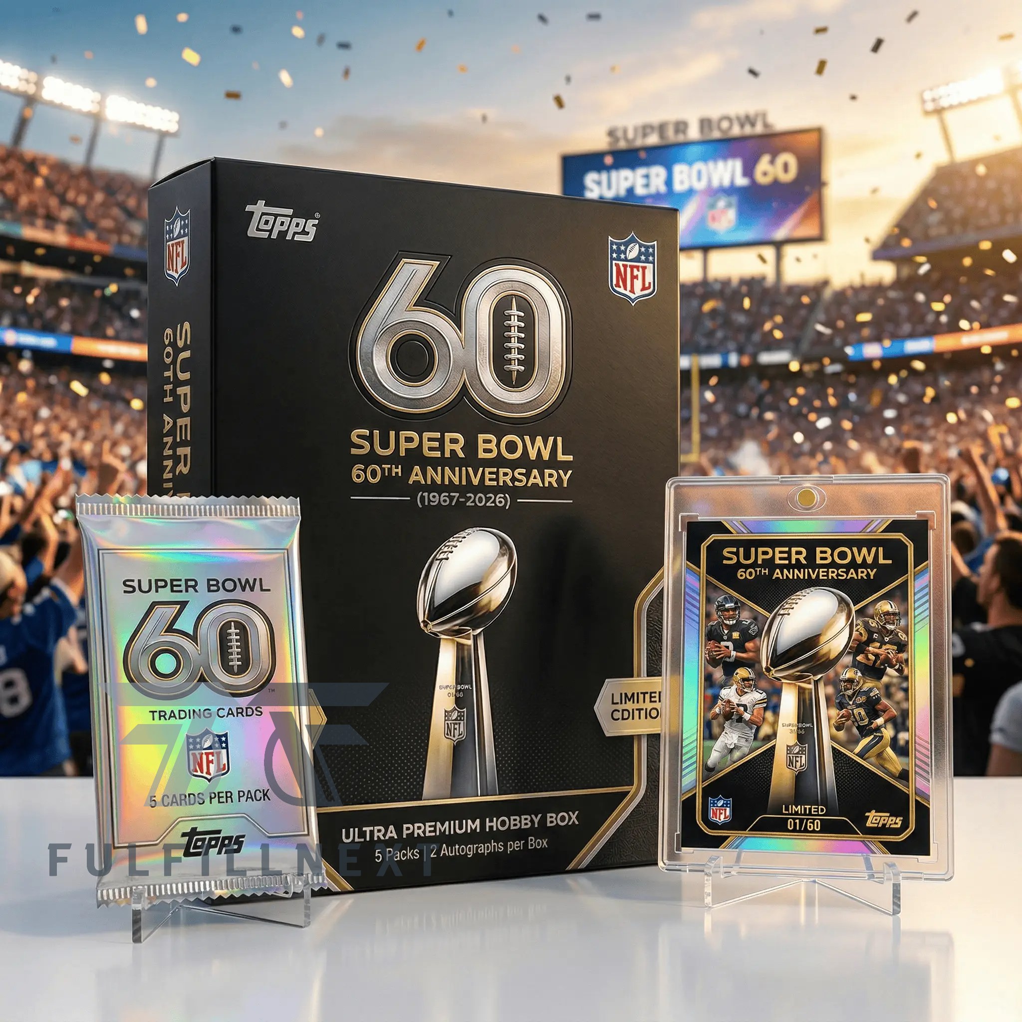 NFL Super Bowl 60th Anniversary Trading Cards