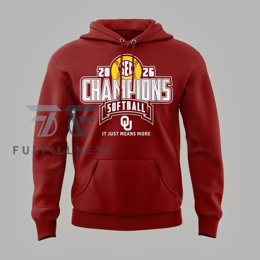 Oklahoma Sooners Back-to-Back SEC Regular Season 2026 Softball Champions Hoodie - Image 2