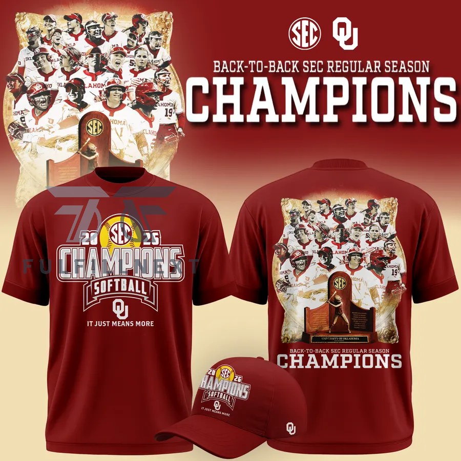 Oklahoma Sooners Back-to-Back SEC Regular Season Softball Champions 2026 T-Shirt