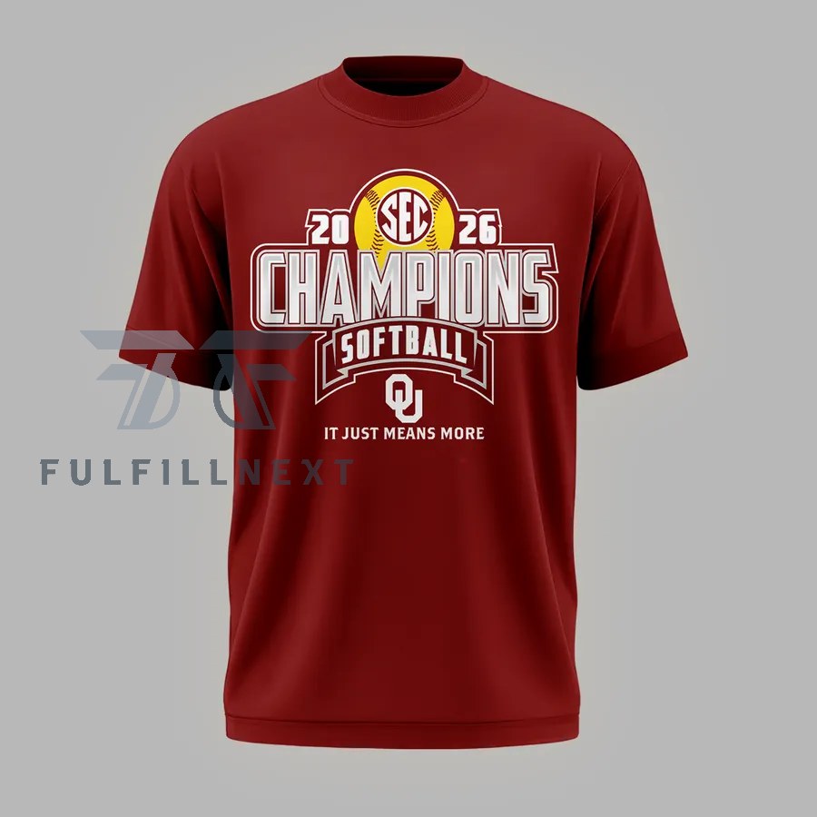Oklahoma Sooners Back-to-Back SEC Regular Season Softball Champions 2026 T-Shirt - Image 2