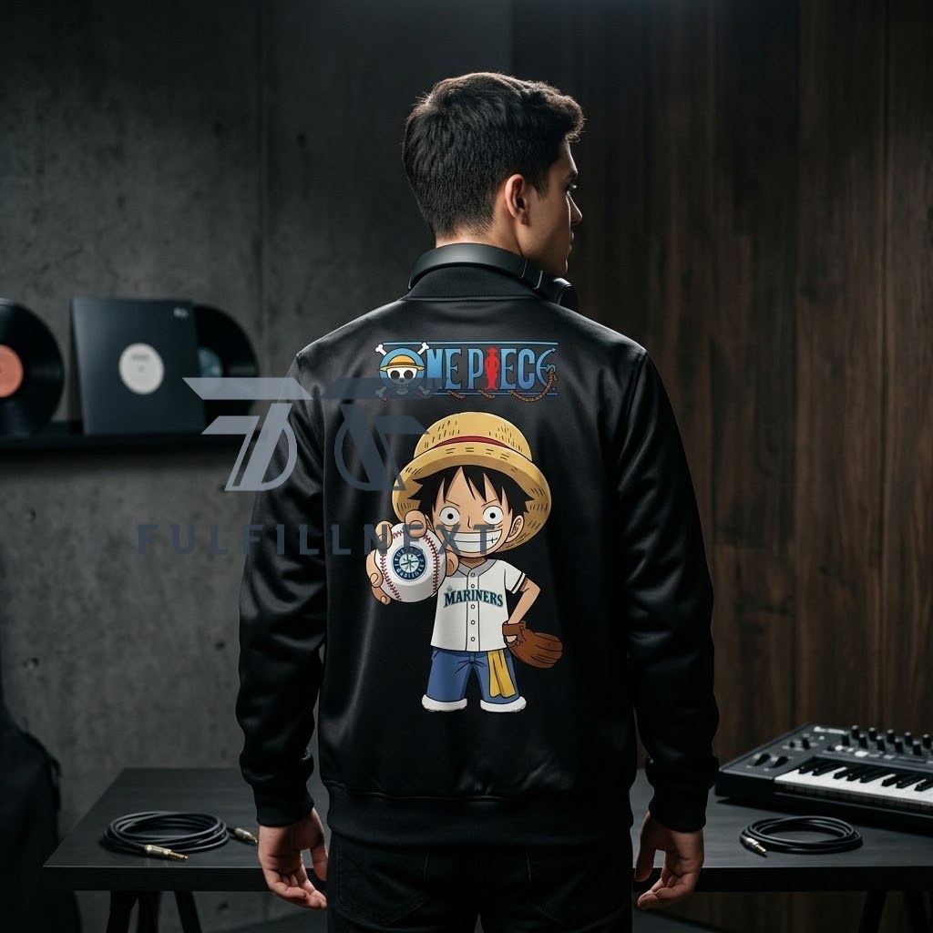 One Piece Seattle Mariners Baseball Crossover Bomber Jacket - Image 3