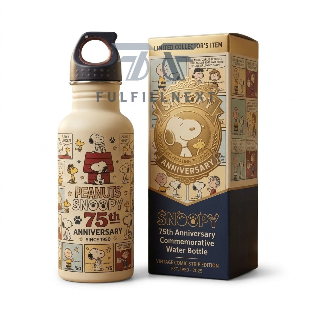 Peanuts Snoopy 75th Anniversary Commemorative Water Bottle