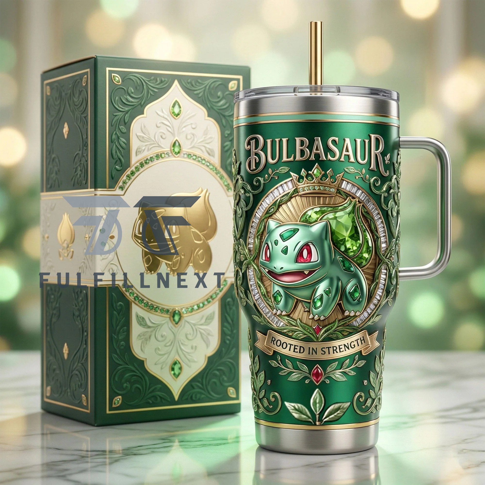 Pokémon Bulbasaur Rooted in Strength Handled Tumbler - Image 3