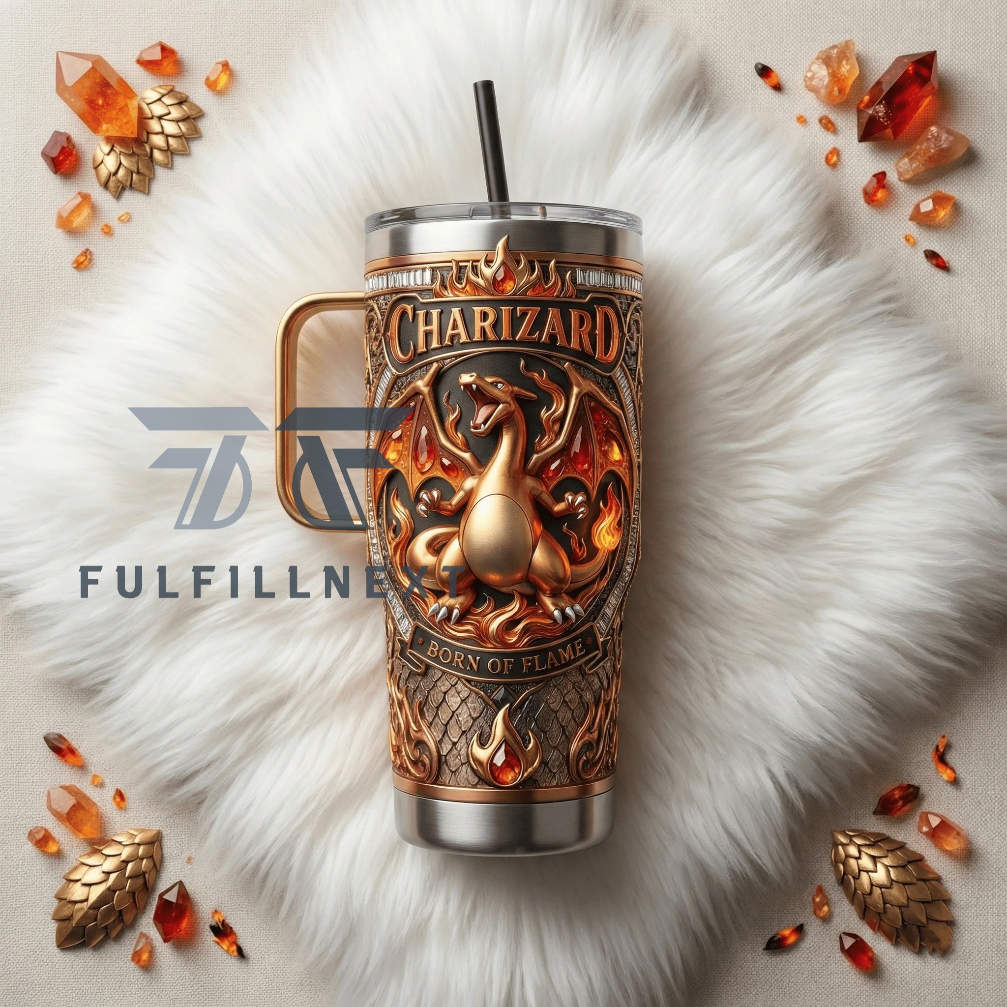 Pokémon Charizard Born of Flame handled Tumbler - Image 2