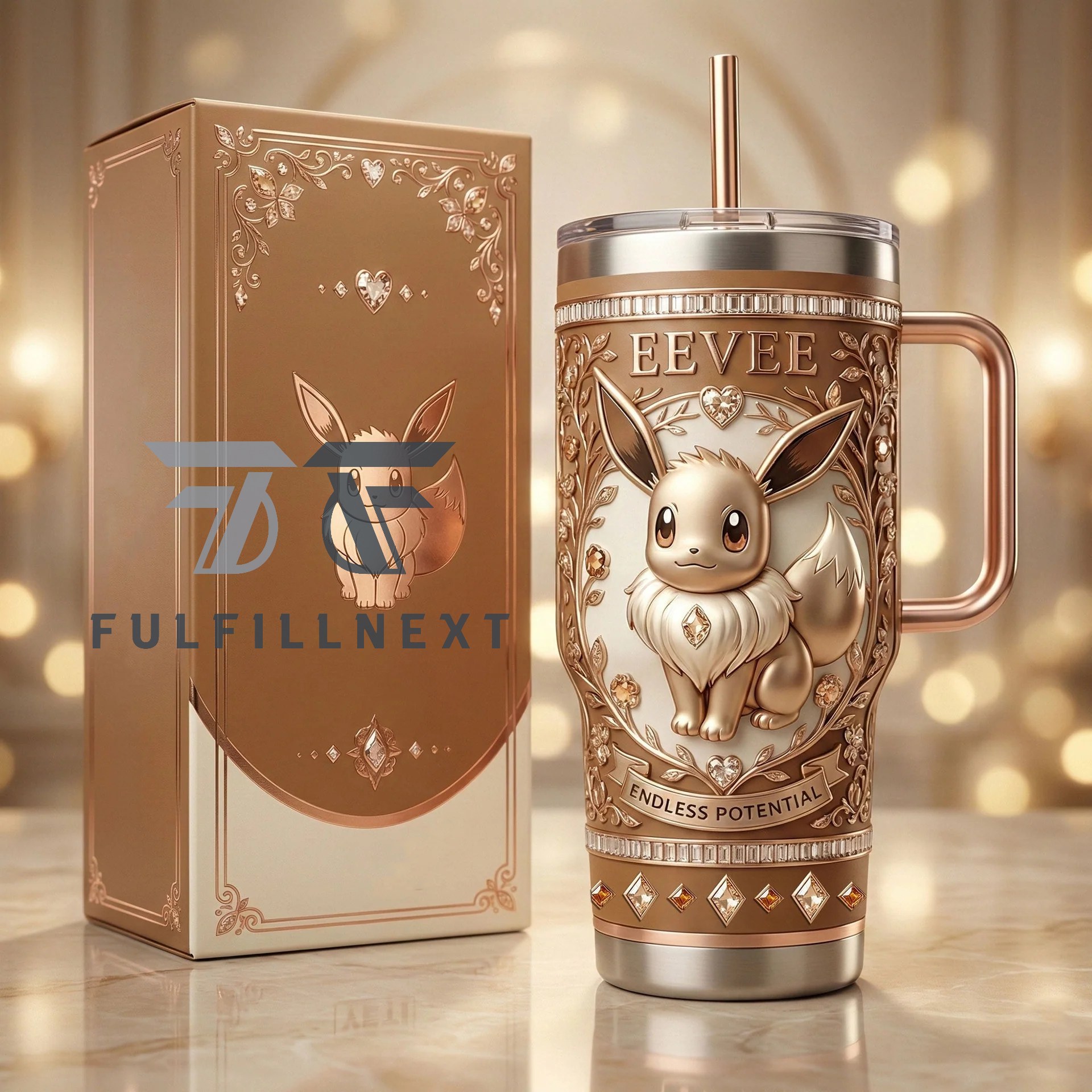 Pokémon Eevee Ornate Endless Potential Handled Tumbler - Image 3