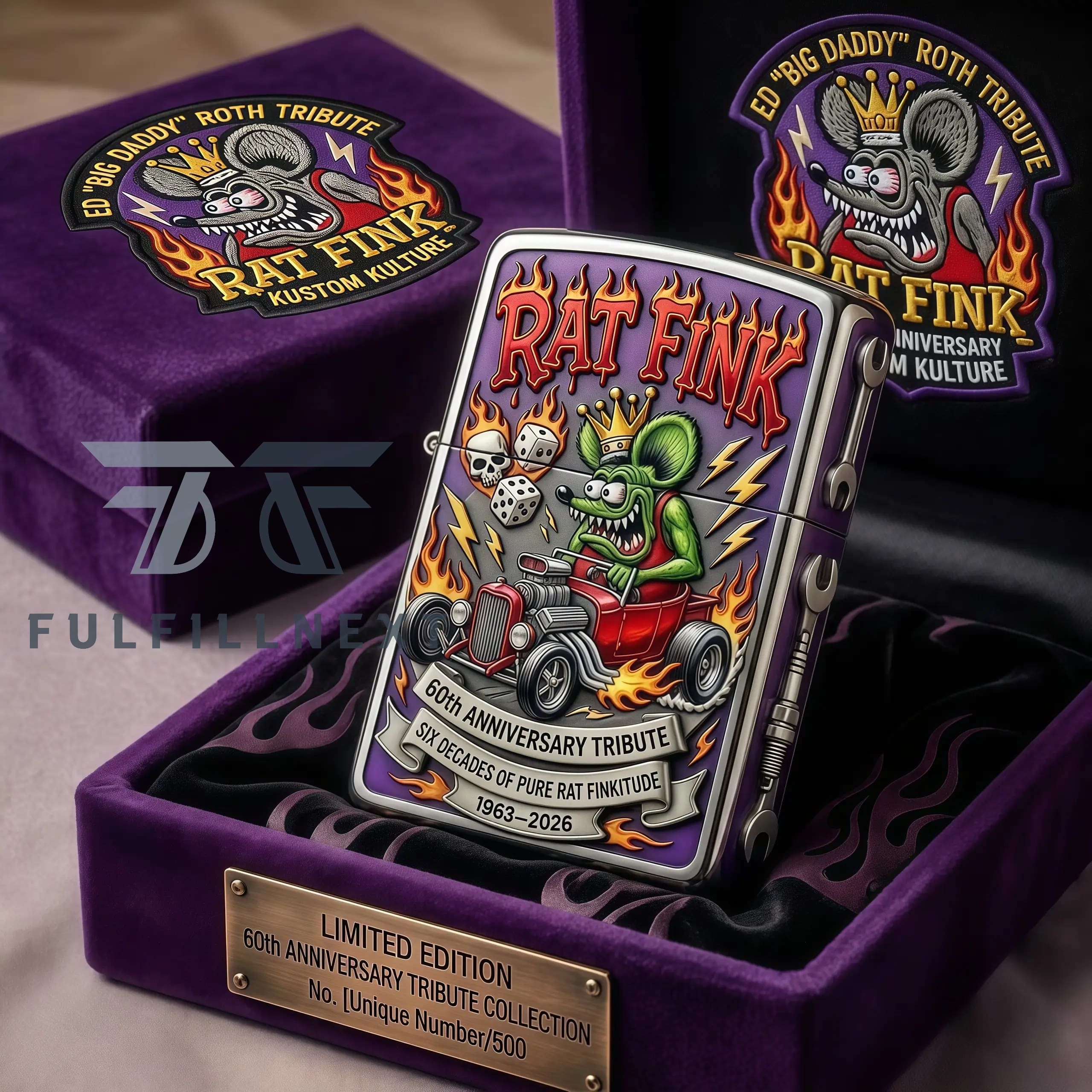 Rat Fink 60th Anniversary Kustom Kulture Zippo Lighter
