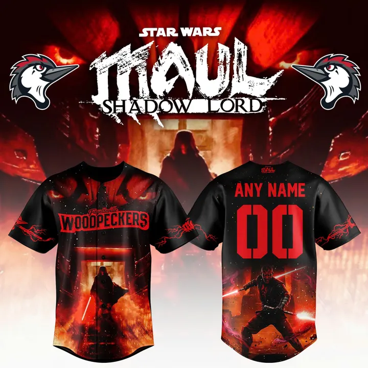 Star Wars Darth Maul Shadow Lord Woodpeckers Baseball Jersey