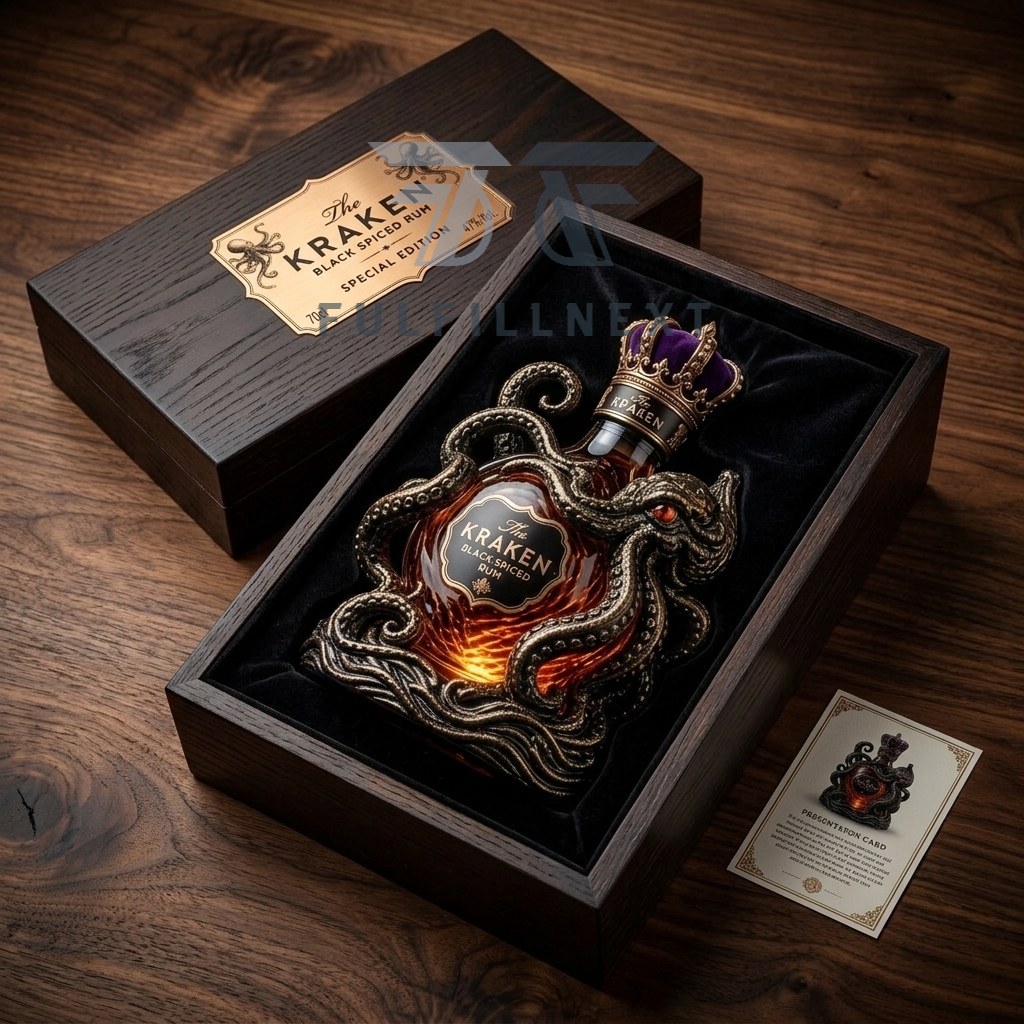 The Kraken Black Spiced Rum Bottle - Image 3